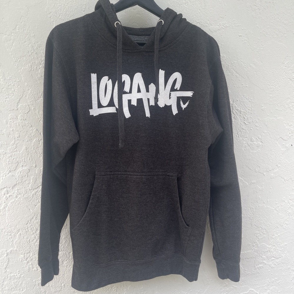 Logan Paul Logang Maverick Hoodie Mens Hooded Sweatshirt Small S Dark Gray